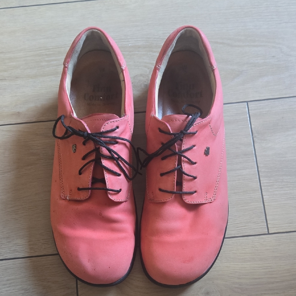 Finn Comfort Finnamic Pretoria Leather Shoes In Chili Red Sz 9